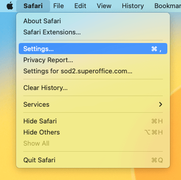 Fjern blokeringen af systemnotifikationer i Safari -screenshot
