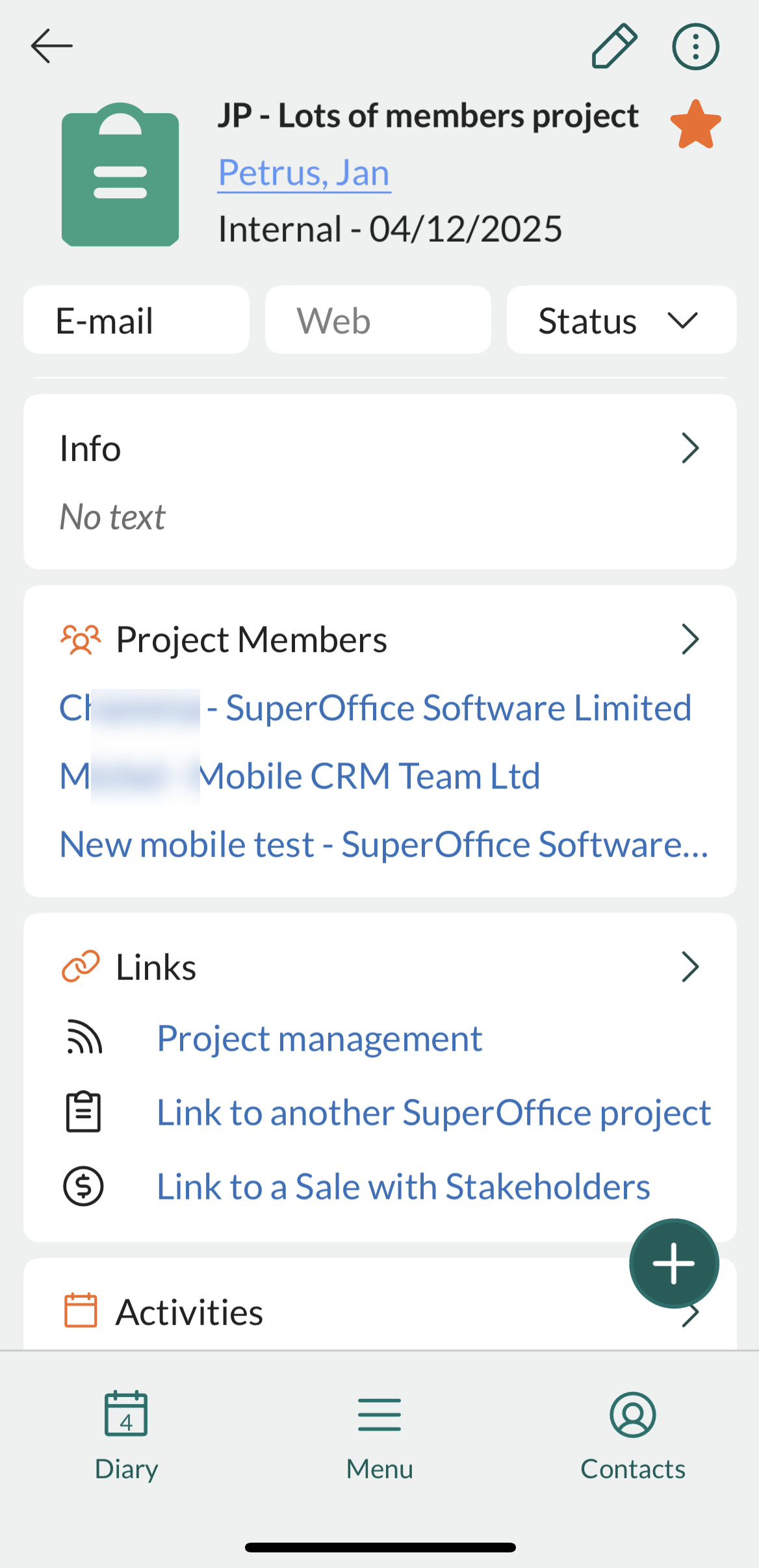 Click on the Links field to go to all connecting links -screenshot