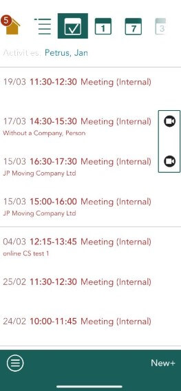 Mobile CRM -app-screen