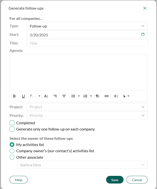 Udvalg-opgave: Generering af opfølgninger -screenshot